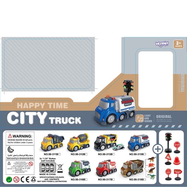 WOOPIE Roska-auto CITY TRUCK ääni- ja valotehosteilla