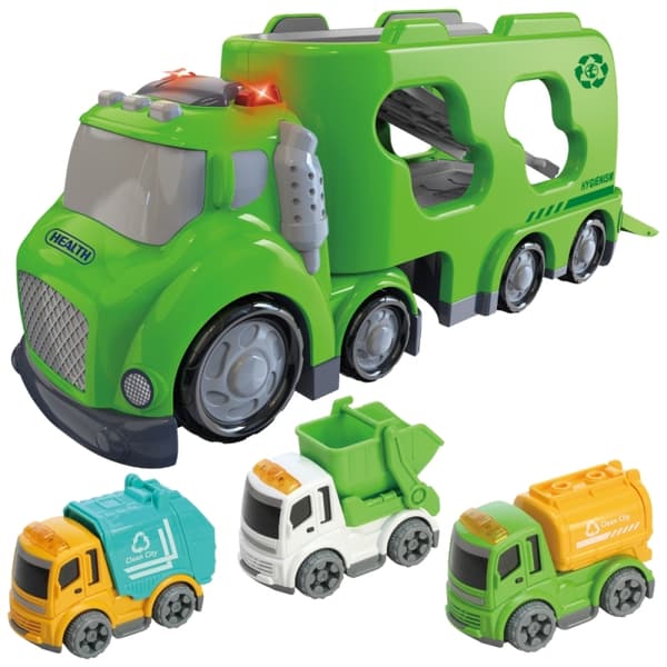 WOOPIE Green hinausauto – kaupunkikuorma-auto ääni- ja valotehosteilla