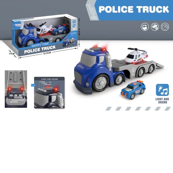 WOOPIE Sininen poliisiauto ääni- ja valotehosteilla