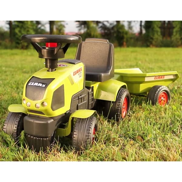 FALK Baby Claas Axos 310 Vihreä Traktori perävaunulla 1 vuodesta alkaen