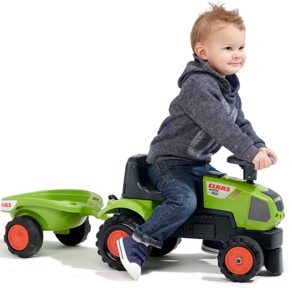 FALK Baby Claas Axos 310 Vihreä Traktori perävaunulla 1 vuodesta alkaen
