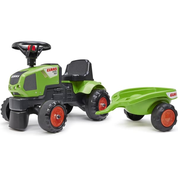 FALK Baby Claas Axos 310 Vihreä Traktori perävaunulla 1 vuodesta alkaen