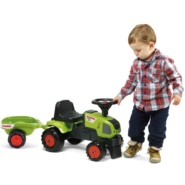 FALK Baby Claas Axos 310 Vihreä Traktori perävaunulla 1 vuodesta alkaen