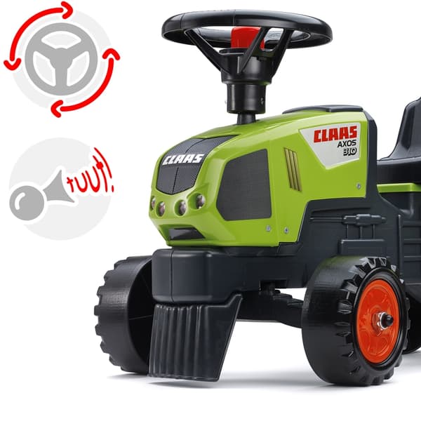 FALK Baby Claas Axos 310 Vihreä Traktori perävaunulla 1 vuodesta alkaen