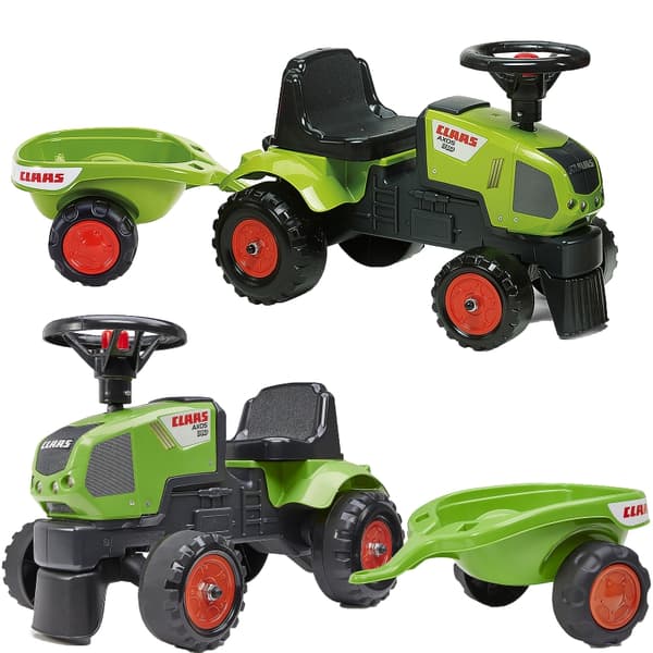 FALK Baby Claas Axos 310 Vihreä Traktori perävaunulla 1 vuodesta alkaen