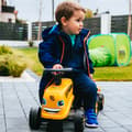 Miniatyrbillede 8 af 11: FALK JCB Orange Traktor med Trailer fra 1 år