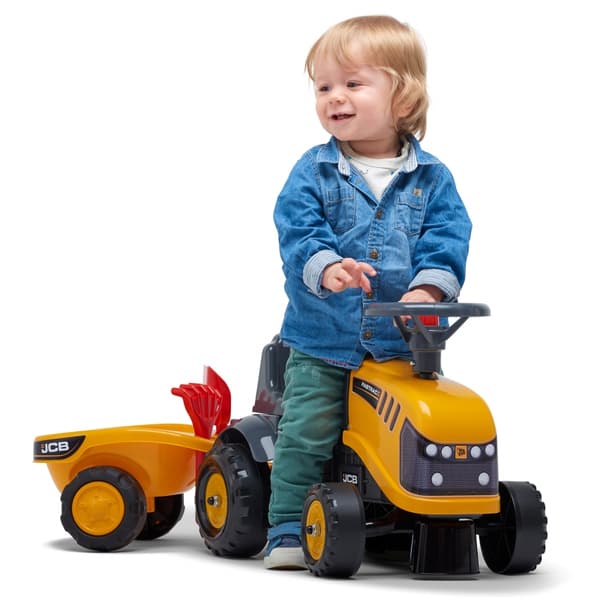 FALK JCB Orange Traktor med Trailer fra 1 år