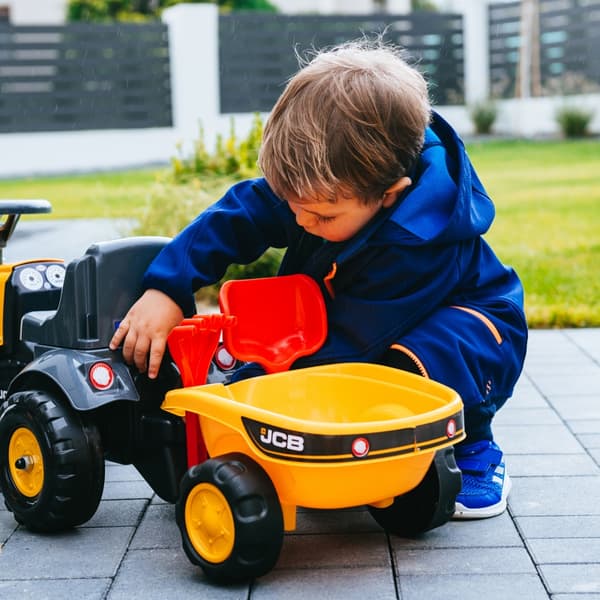 FALK JCB Orange Traktor med Trailer fra 1 år