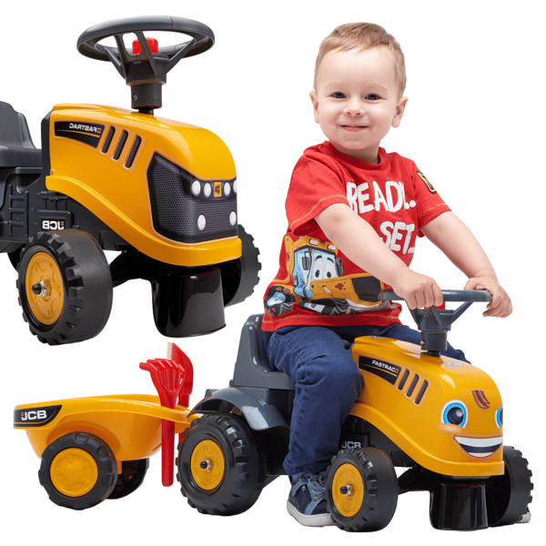 FALK JCB Orange Traktor med Trailer fra 1 år