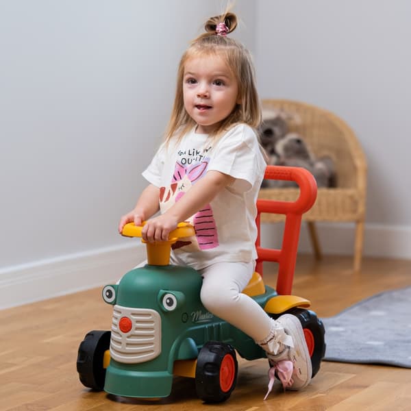 FALK Maurice Walking Tractor Grøn med opbevaring, Fra 1 år
