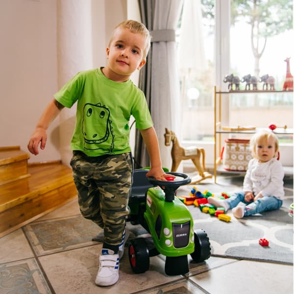FALK Baby Claas Grøn Traktor med Trailer + Tilbehør fra 1 år