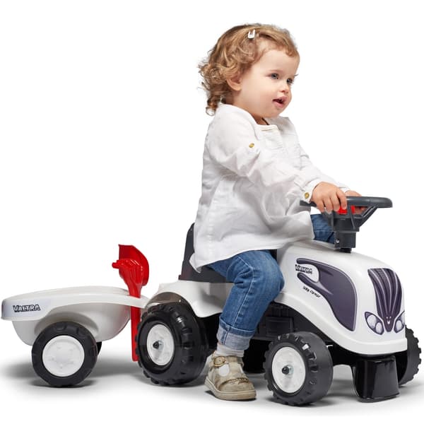 FALK Baby Valtra Hvid Traktor med Trailer + Tilbehør fra 1 år