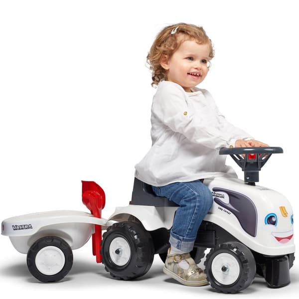FALK Baby Valtra Hvid Traktor med Trailer + Tilbehør fra 1 år