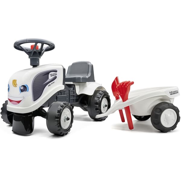 FALK Baby Valtra Hvid Traktor med Trailer + Tilbehør fra 1 år