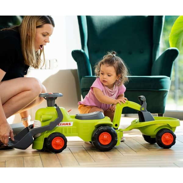 FALK Claas pedaltraktor med anhænger, læsser og skovl