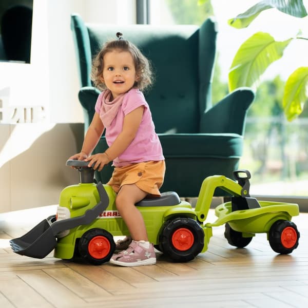 FALK Claas pedaltraktor med anhænger, læsser og skovl