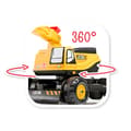 Miniatyrbillede 5 af 11: FALK JCB DIGGER gravemaskine – Roterende gul skovl, fra 3 år