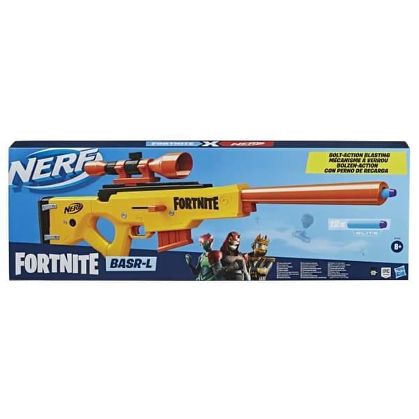 Nerf - Fortnite BASR-L - Bolt-On och Magazine Blaster, Inkluderar avtagbart sikte, 6-Dart Magazine - 12-Dart NERF - Elite