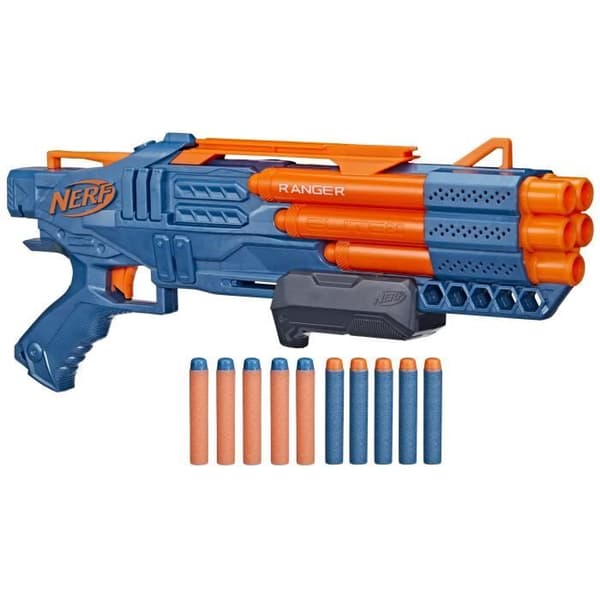 Nerf Elite 2.0, Ranger PD-5 Pump Blaster, 5-Barrel Shooter, 10 Nerf Elite Dart, lätt att använda, förvaring