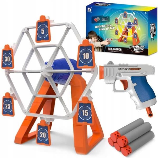 Elastisk mobilskiva - NERF - Modell 3358 - Elektrisk karusell - 6 mål - Blandad 8 år och uppåt