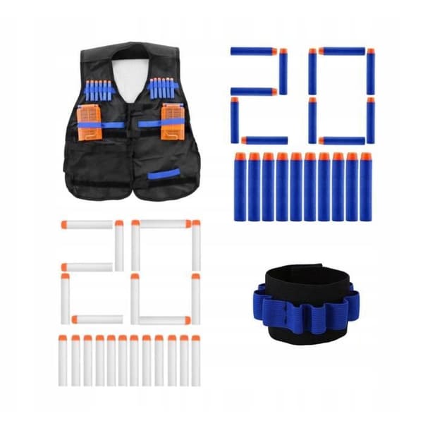 Nerf Accessoarer - Nerf - Tactical Vest Kit - 40 pilar - Blandat - Från 8 år
