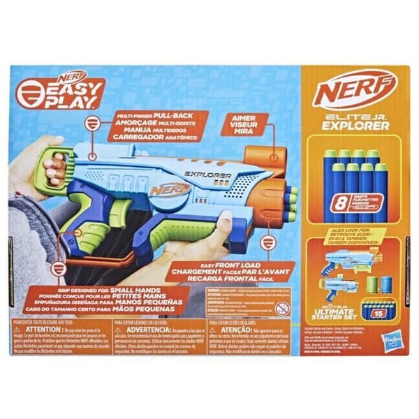 Nerf Elite Junior - NERF - Explorer Easy-Play - 8 pilar ingår - För barn från 6 år och uppåt