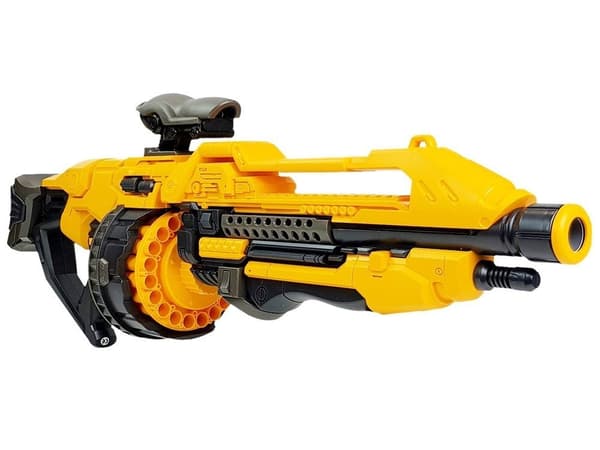 Battery Pistol Foam Cartridges 82 cm Rotating Magazine Yellow