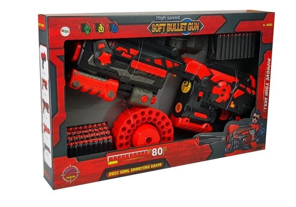 Large Foam Cartridge Rifle Rotating 80 rounds magazine 59cm