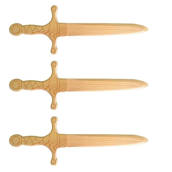 3 piratdolkar i trä för att dekorera 25 cm
