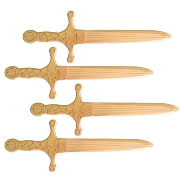 4 piratdolkar i trä för att dekorera 25 cm
