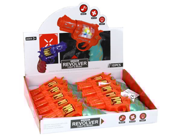 Orange revolverpistol våben lyder let