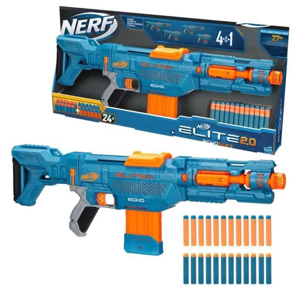 Nerf Elite 2.0 Echo CS 10 Gun - NERF - Blå - Clip Magazine - 24 pilar ingår