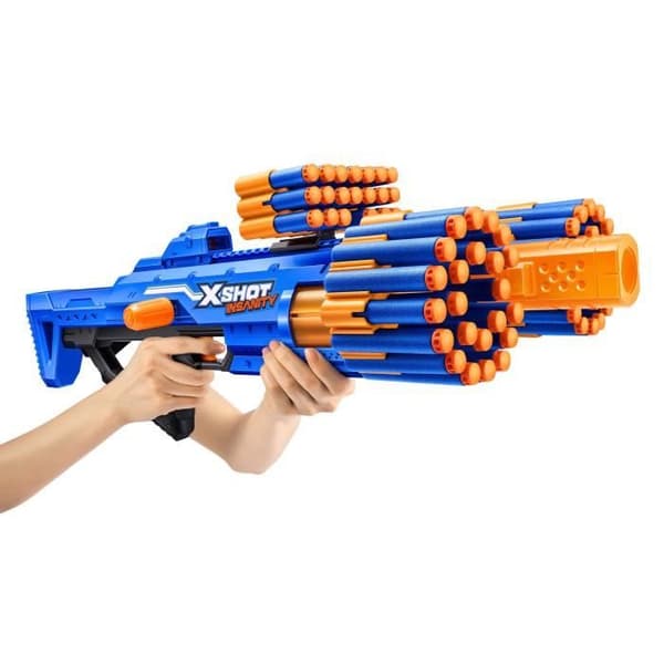 Rapid Fire Blaster - ZURU - XSHOT Insanity Berzerko - Roterande pipblåsare med 8 pilar och snabb eld upp till 27 meter