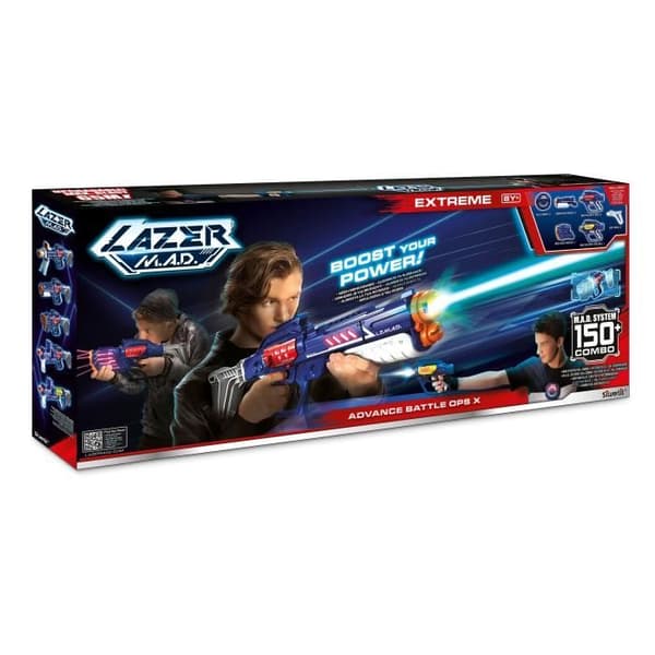 LAZER MAD - Extreme Advance Battle Ops - Child Laser Game - 2 X pistoler + 2 mål + tillbehör - 8 år och +