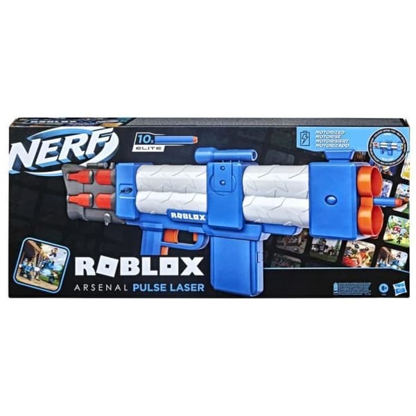 Nerf Roblox Arsenal, Motorized Pulse Laser Blaster, 10 Dart, Magasin och virtuell artikelkod i spelet, F2484EU5