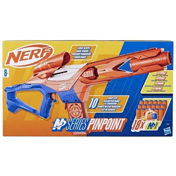 Nerf NSeries Pinpoint Dart Blaster, inkluderar 18 N1 Foam Dart, från 8 år och uppåt