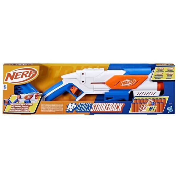 Nerf NSeries Strikeback Dart Blaster, 18 dart, 8 år och uppåt