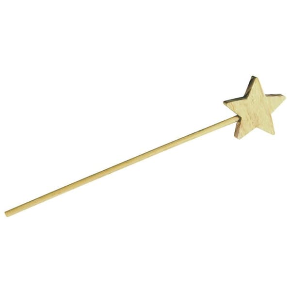 Stjärntrollstav i trä 30 cm - MegaCrea {färg}