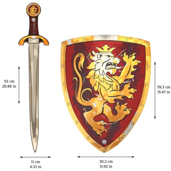 Noble Knight Skumsvärd + sköld, röd