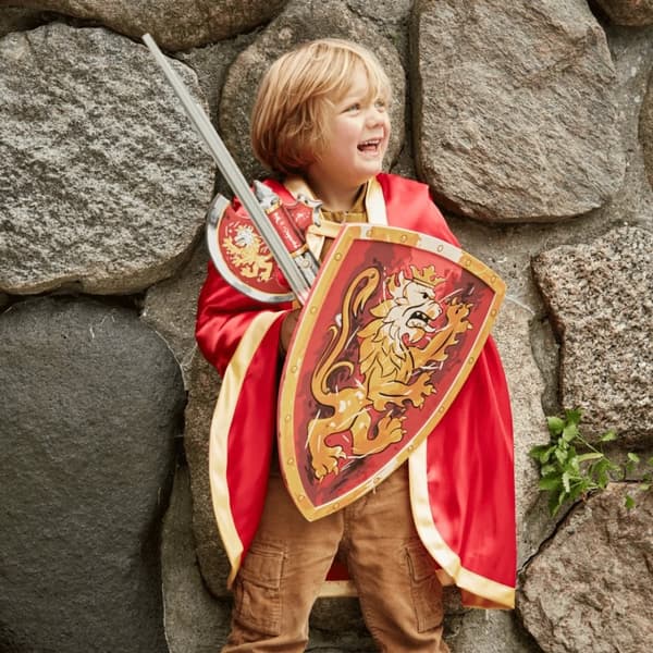 Noble Knight Skumsvärd + sköld + yxa, röd