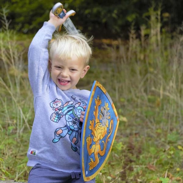Noble Knight Skumsvärd + sköld, blå