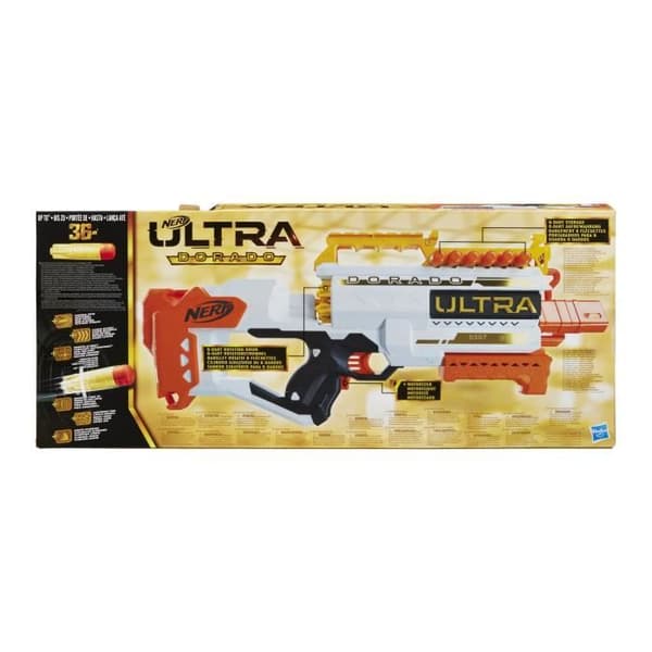 NERF - Ultra - Dorado - Motoriserad blaster - guldaccenter - snabb omladdning - 12 pilar