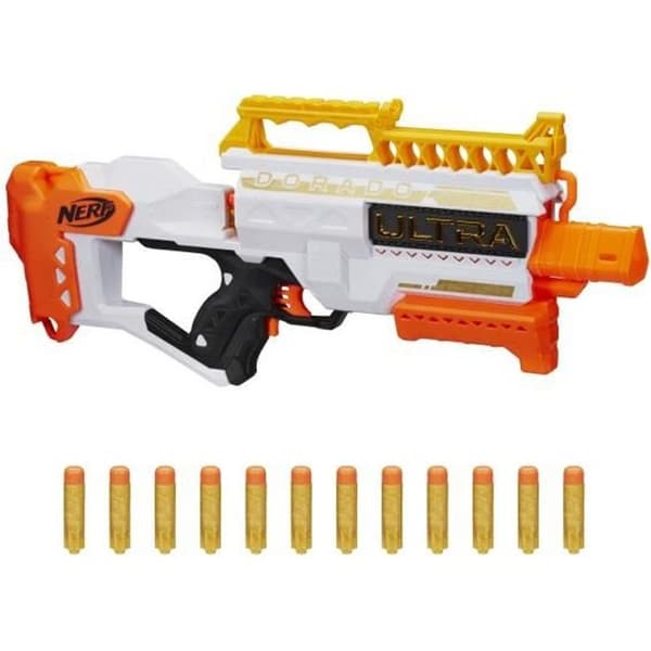 NERF - Ultra - Dorado - Motoriserad blaster - guldaccenter - snabb omladdning - 12 pilar