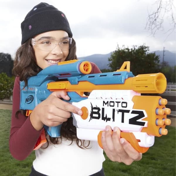 Nerf Elite 2.0 Motoblitz - 2 i 1 blaster med 22 pilar inkluderade och integrerat sikte