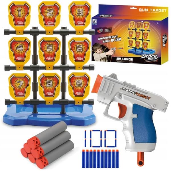 Elektrisk mobil måltavla - Hasbro - Modell 3359 - 100 pilar - Måltavlepistol - 9 numrerade måltavlor