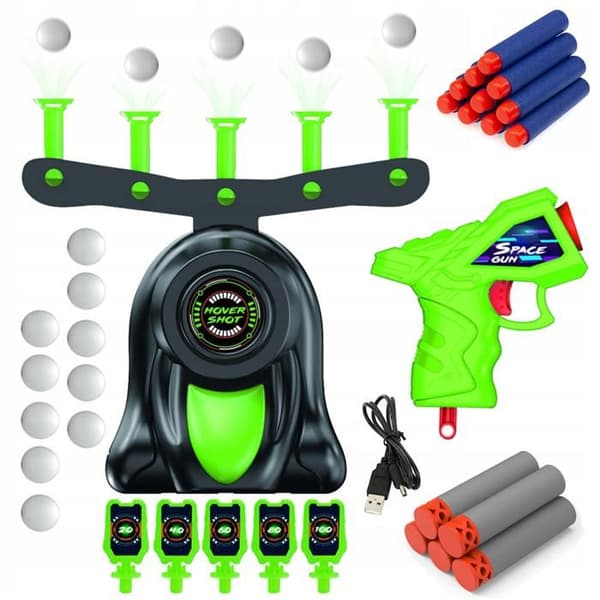 Flytande Elektrisk Måltavla - DARK SHOT - Inkluderar Pistol - 100 Dubbelspetsiga Piler - 5 Vikbara Måltavlor - Blandet