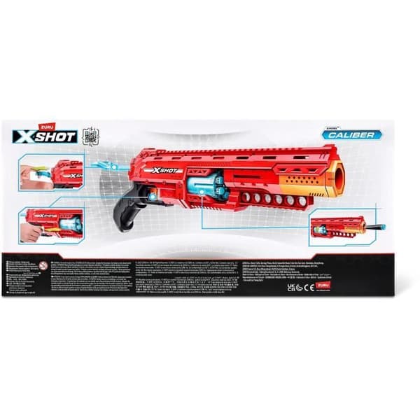 Dartkastare - ZURU - X-SHOT Caliber - Rotationsmagasin - Räckvidd 27m - 16 dartpilar inkluderade