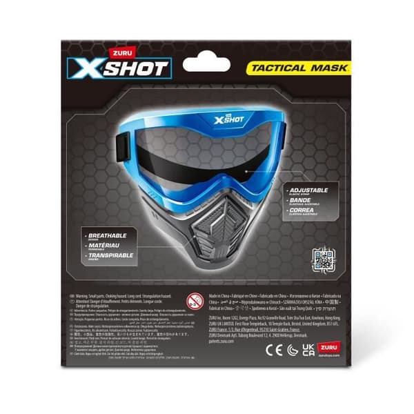 Accessoar - ZURU - X-SHOT Excel Blå Mask - Justerbart mask - Stilig design - Inbyggd ventilation
