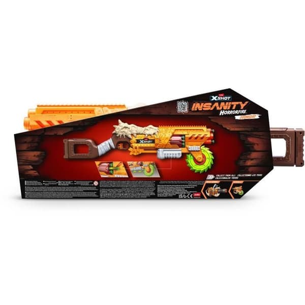 Dart Launcher - ZURU - X-SHOT Horrorfire Doomsday - Foam Spinning Blade - 27 m räckvidd - 16 pilar ingår