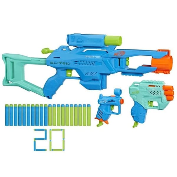 Nerf Elite 2.0 Tactical Pack - NERF - Operator DB-2, Trio TD-3, Ace SD-1 - 20 pilar ingår